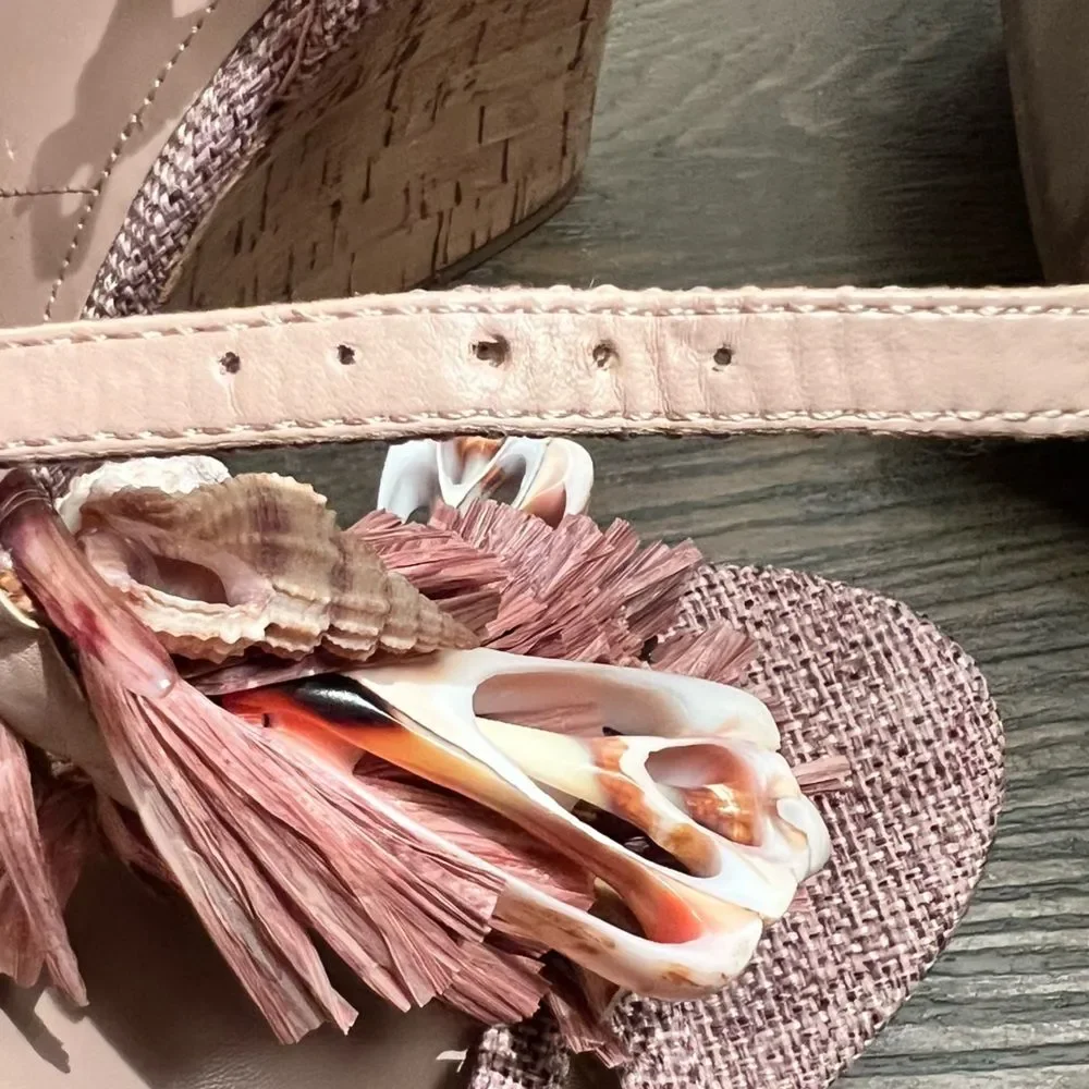 Charles by Charles David cork wedges 🌺 straw & shell embellishments 🌺 8.5